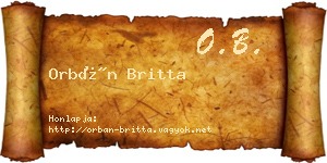 Orbán Britta névjegykártya